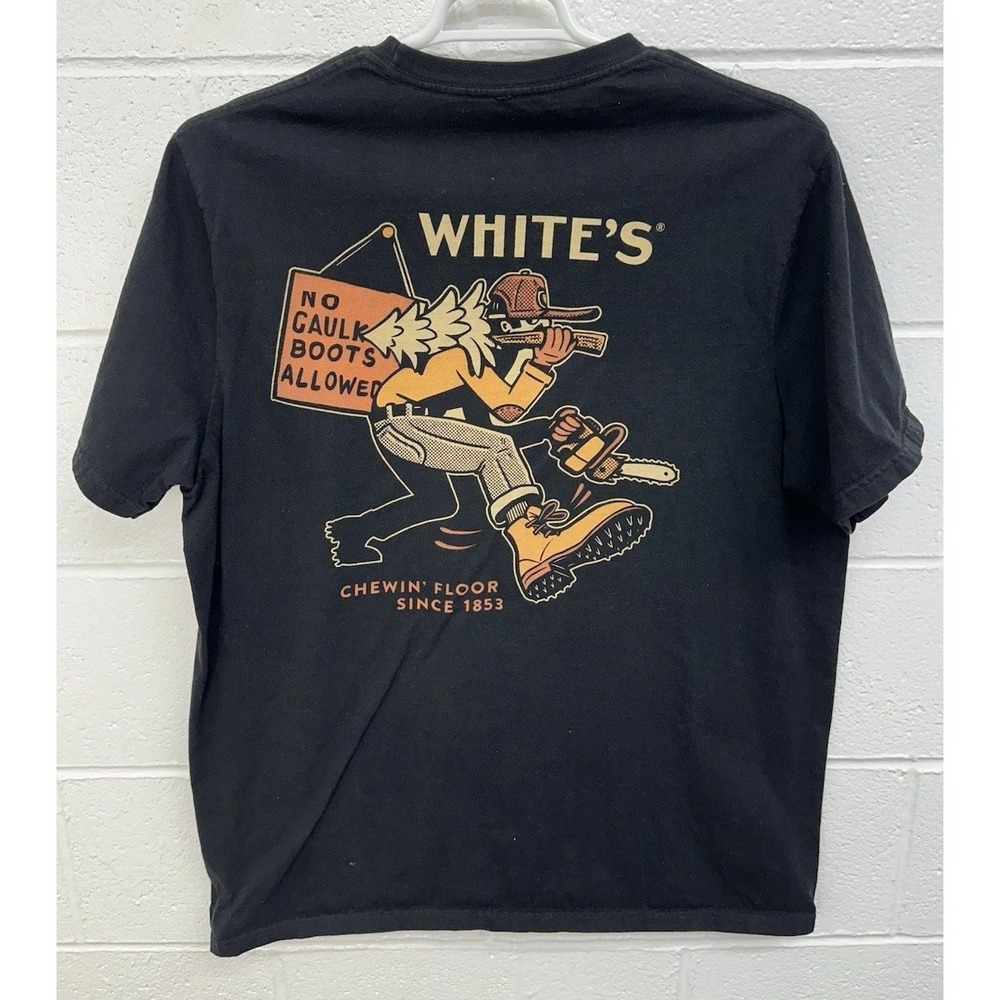 White's Books No Caulk Boots Graphic Print Tee Black / Men's XL